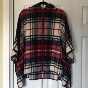 Brooks Brothers plaid wool poncho